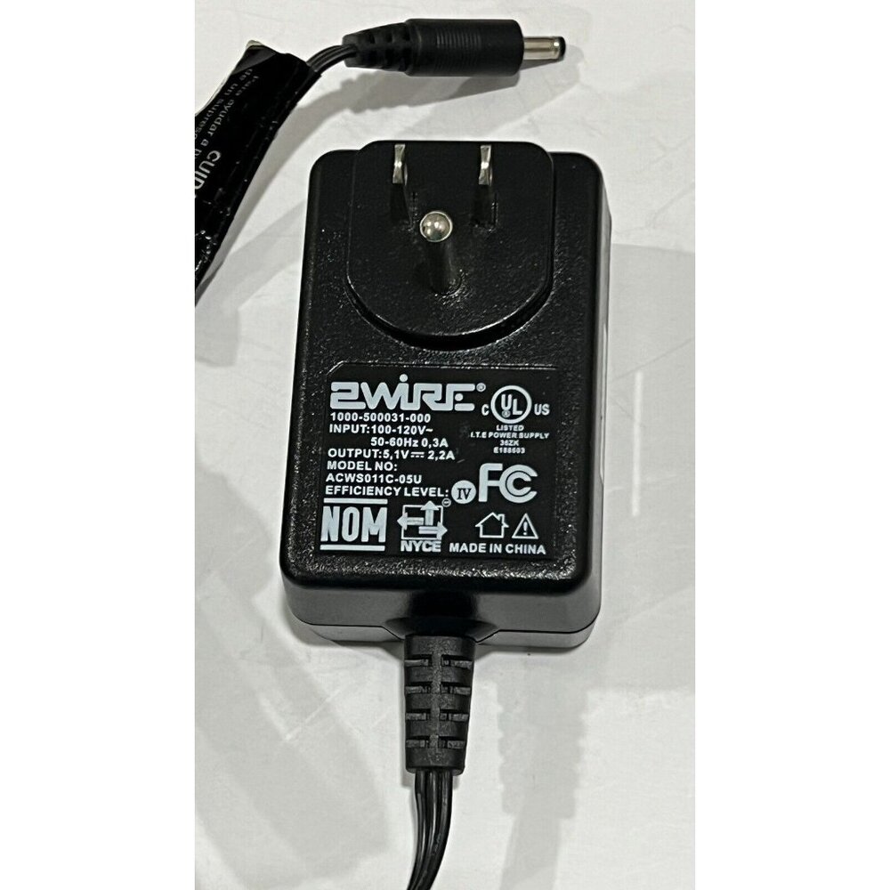 2Wire ACWS011C-05U Power Supply Adapter Output 5.1V 2.2A Transformer Charger
